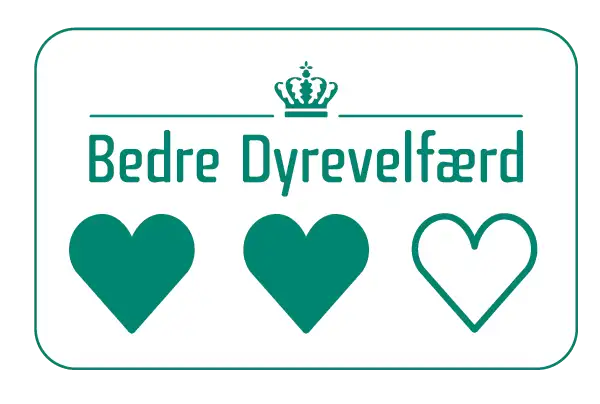 Produktlogo Bedre Dyrevelfærd 2 hjerter