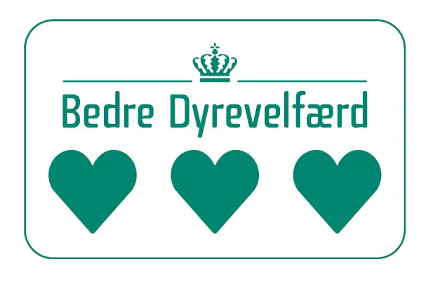 Produktlogo Bedre Dyrevelfærd 3 hjerter